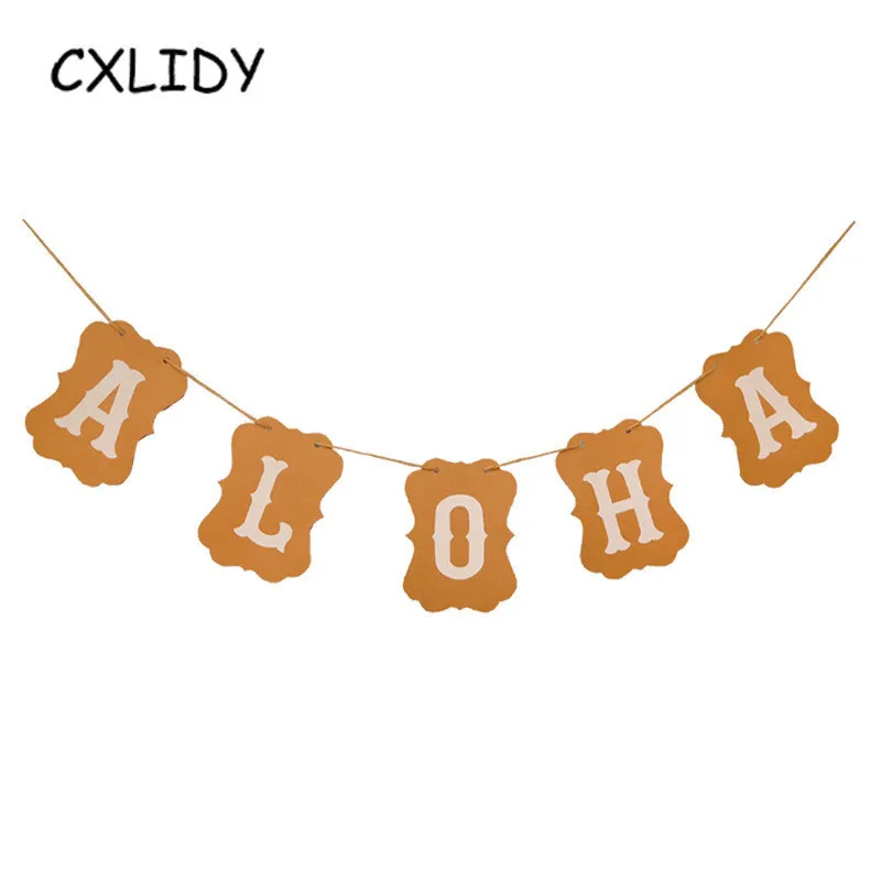 Hawaiian Party ALOHA Letter Turtle Leaf Banner Pineapple Balloon Flamingo Straw Honeycomb Ball Paper Lantern Decoration qq096 | Дом и сад