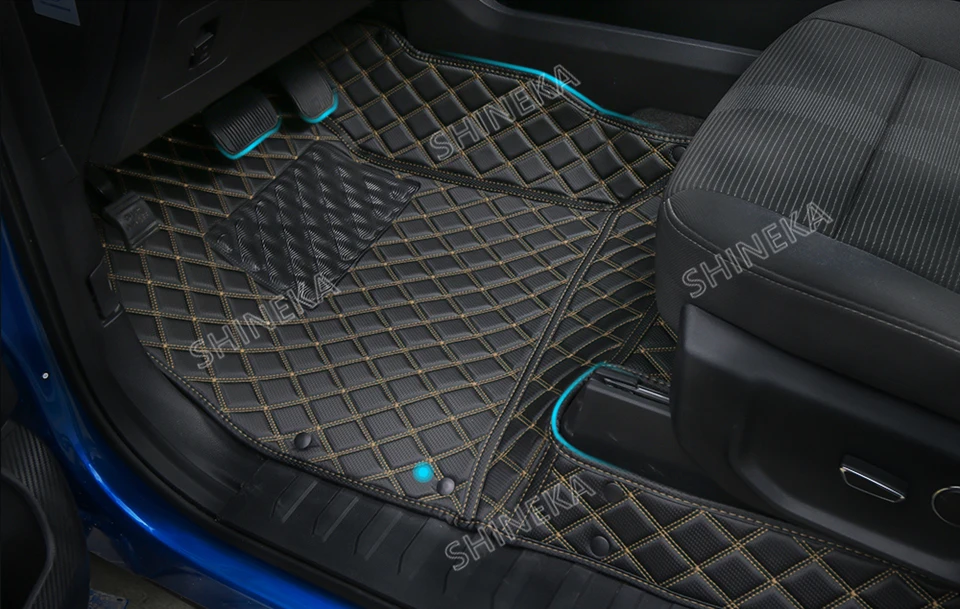 SHINEKA коврики и ковры для Ford F150 Up Автомобильный интерьер кожаные Коврики для ног колодки комплект украшения аксессуары для Ford F150