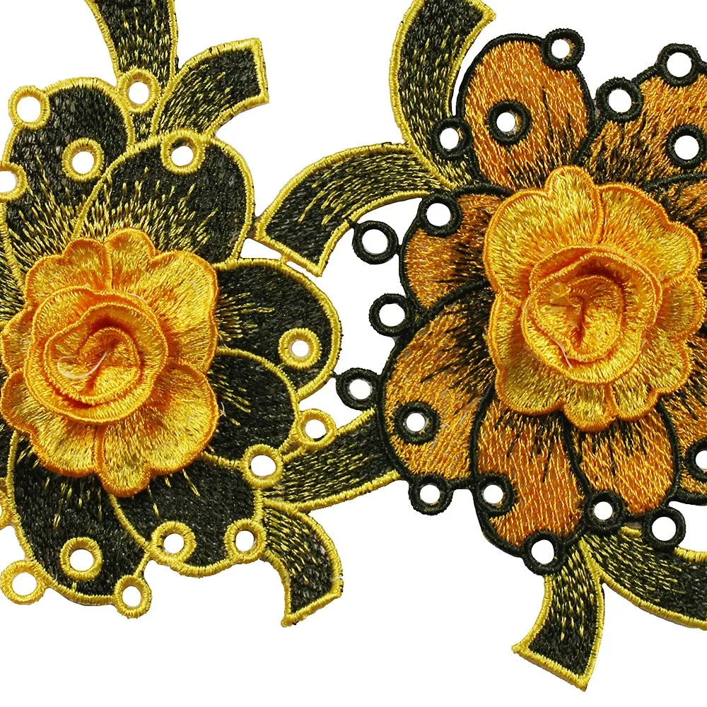 5yards 3D Flower Embroidery Trim Applique Lace Fabric Cord Trimming Motif Venise Embellishment Sewing Accessories T2512 | Дом и сад