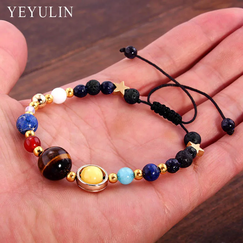 Новый модный браслет с солнечной системой Вселенная Галактика восемь планет