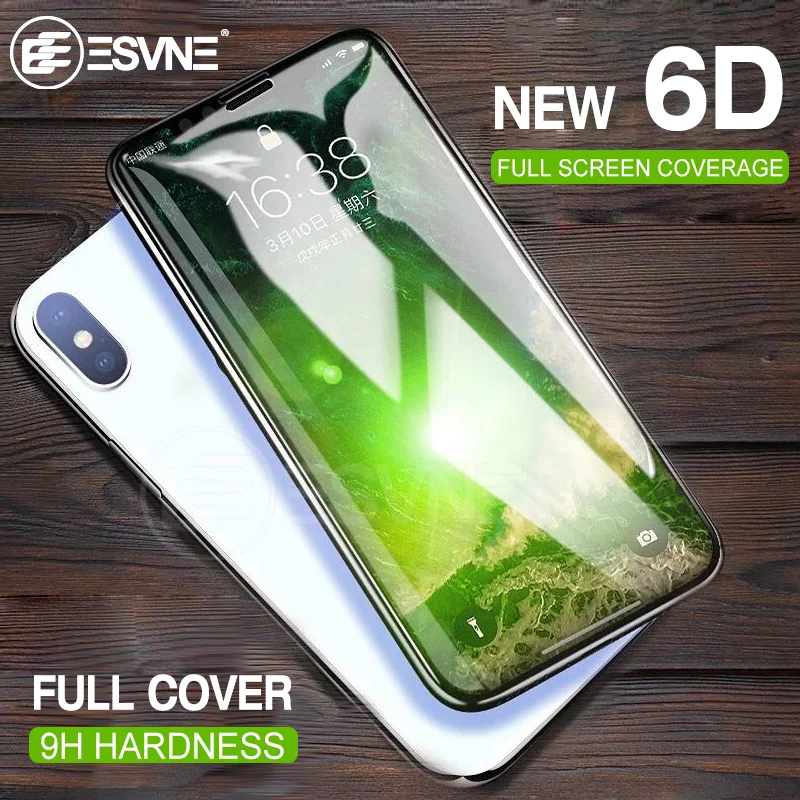 ESVNE 6D защитное стекло на айфон 6 6S 7 plus Screen Protector 8 плюс Полный крышка пленки