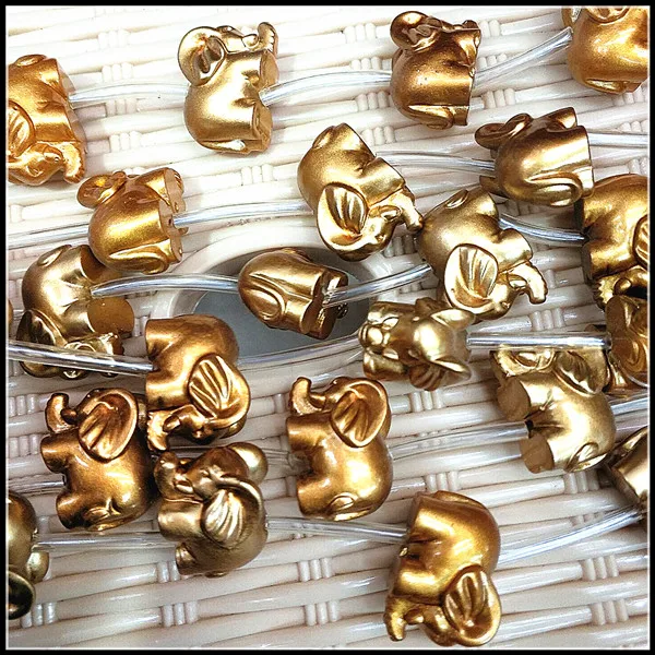 

10pcs Golden Elephants Beads Accessories silver anti red color jewelry findings 23x14mm luxury beads parts clay beads