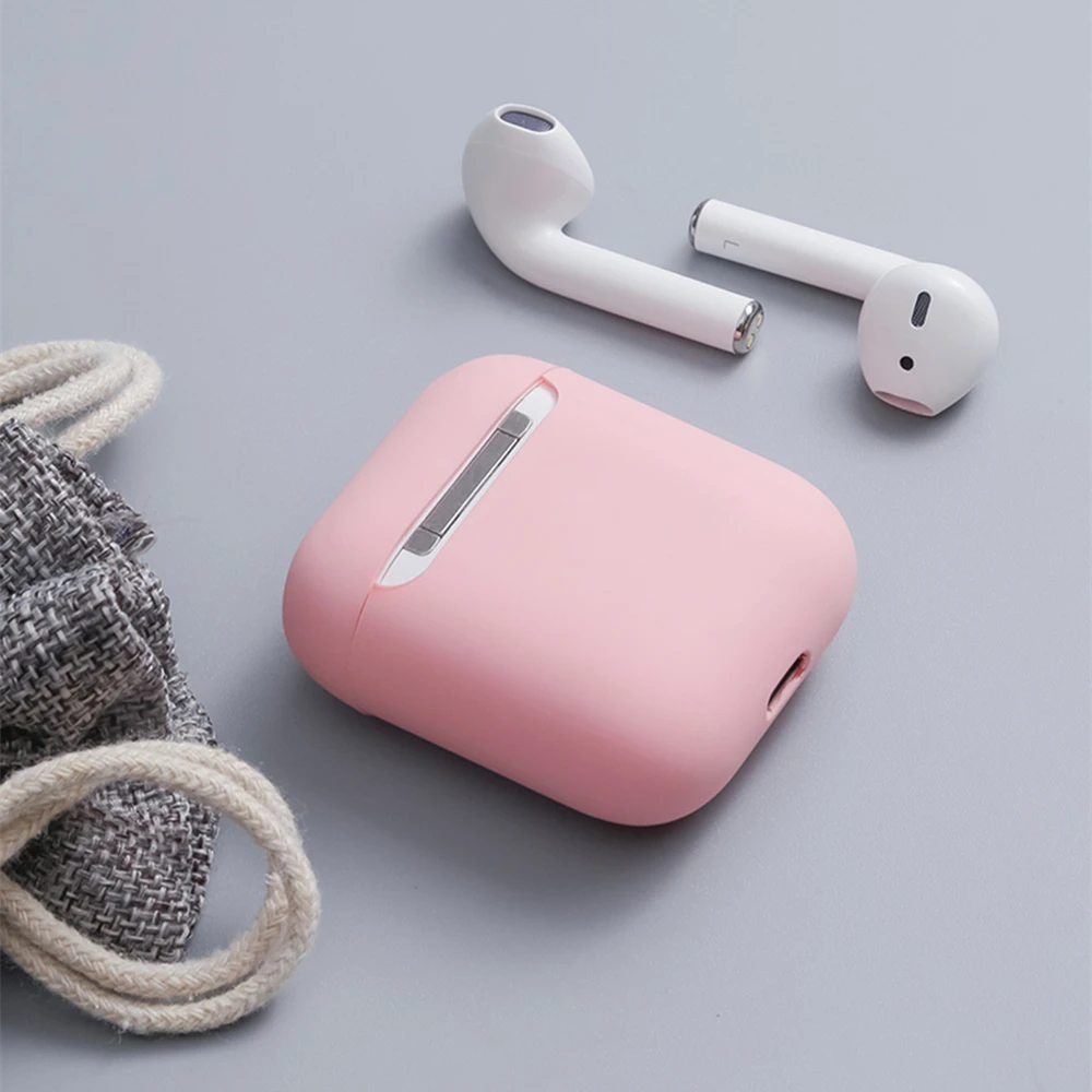 Бренд мягкий жидкий силиконовый чехол для Apple AirPods 1 2 Наушники-чехол Bluetooth Air Pods крышка Earpods защита Funda