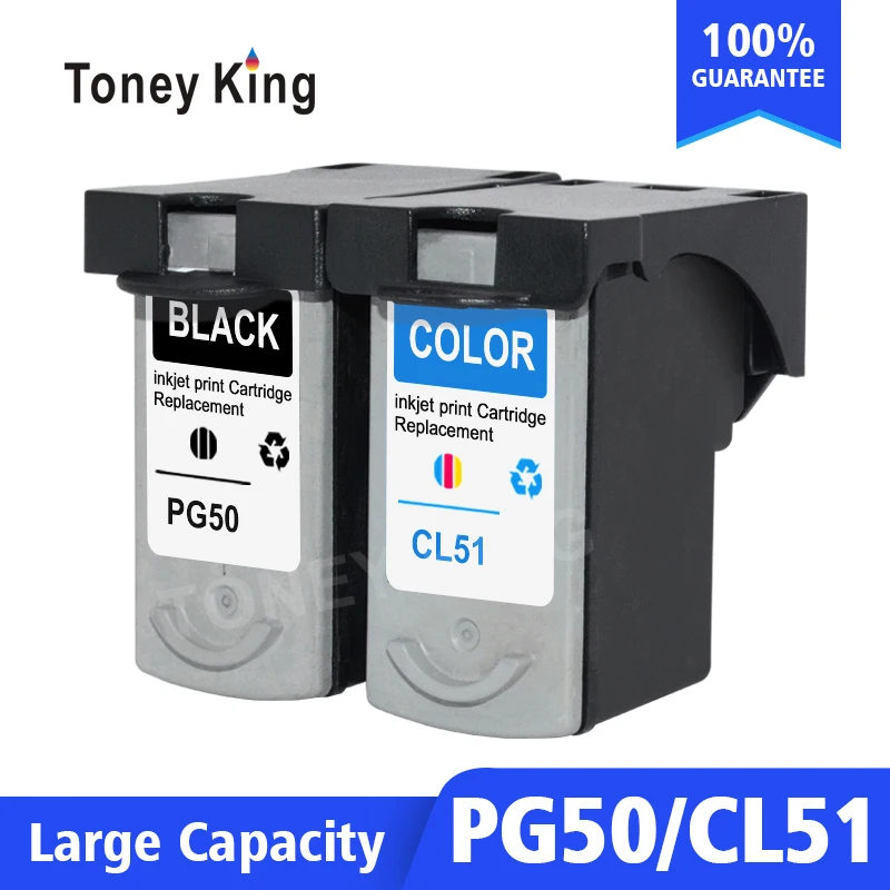 

Toney King PG 50 CL 51 PG50 CL51 Ink Cartridges For Canon Pixma iP2200 iP6210D iP6220D MP150 MP160 MP170 MP180 MP450 Printer
