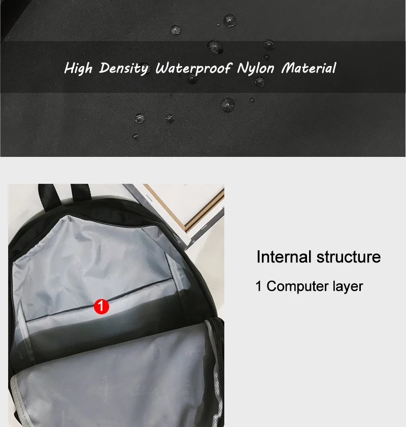 DCIMOR Waterproof nylon Women Backpack Female Transparent Front-pocket Travel Backpack Detachable student schoolbag book Mochila