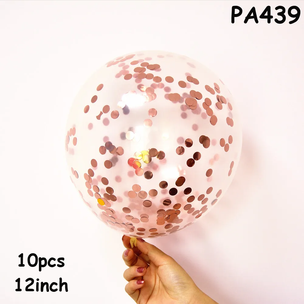 PA439 10 шт., воздушные шары с золотым сердцем для девочек, белые, розовые, свадебные конфетти для воздушного шара, шары для вечеринки в честь Дня Рождения - Цвет: PA439