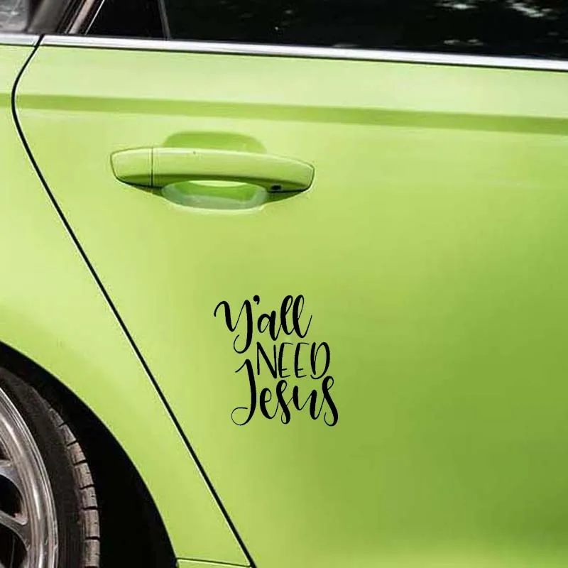 

YJZT 12.7CM*12.7CM Y'All NEED JESUS Vinyl Car Motorcycle Sticker Decals Black/Silver C13-000215