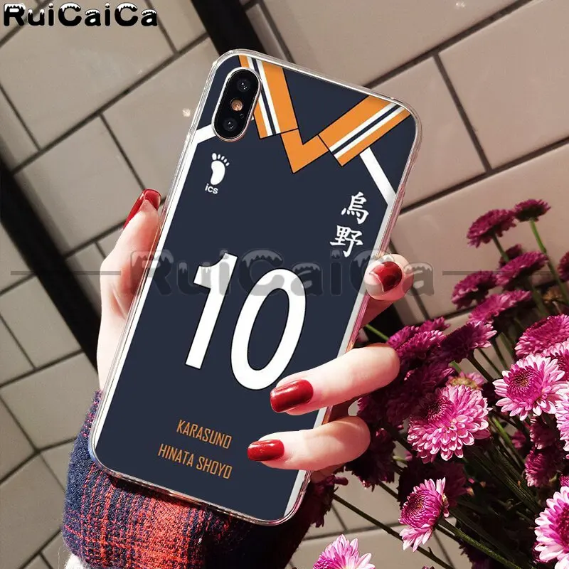 A14 RuiCaiCa Haikyuu Хината атак аниме ТПУ Мягкий силиконовый чехол для телефона для iPhone X XS MAX 6 6S 7 7plus 8 8Plus 5 5S XR - Color: A14