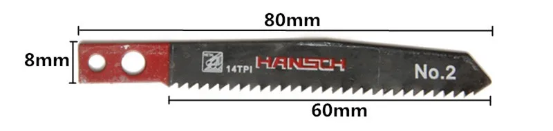 HANSCH HSS лобзик 80*2 мм NO.2 Металл Быстрый крой 5 шт. подходит для толстого металла 2,5-6 мм для режущего инструмента Makita