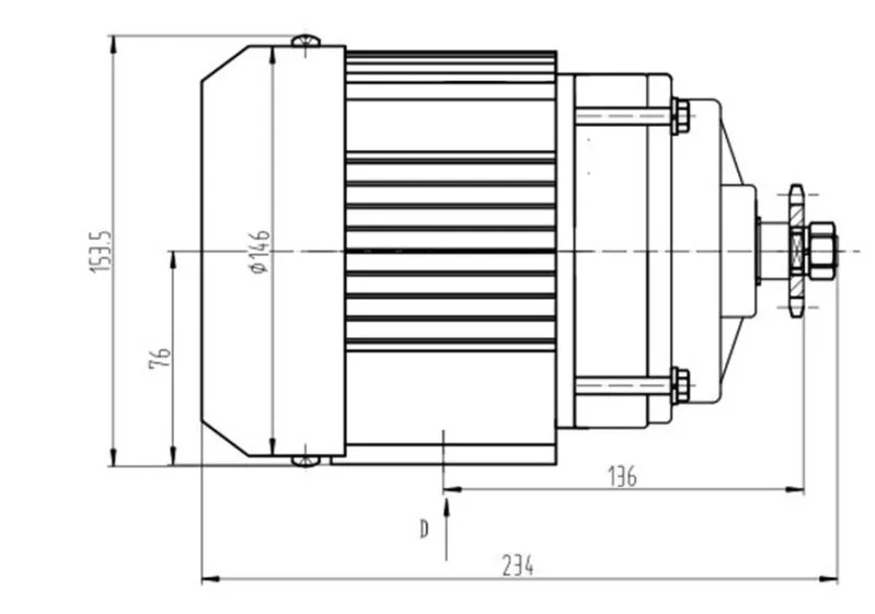 Бесщеточный двигатель постоянного тока BM1418ZXF 350W48V для электрического трицикла