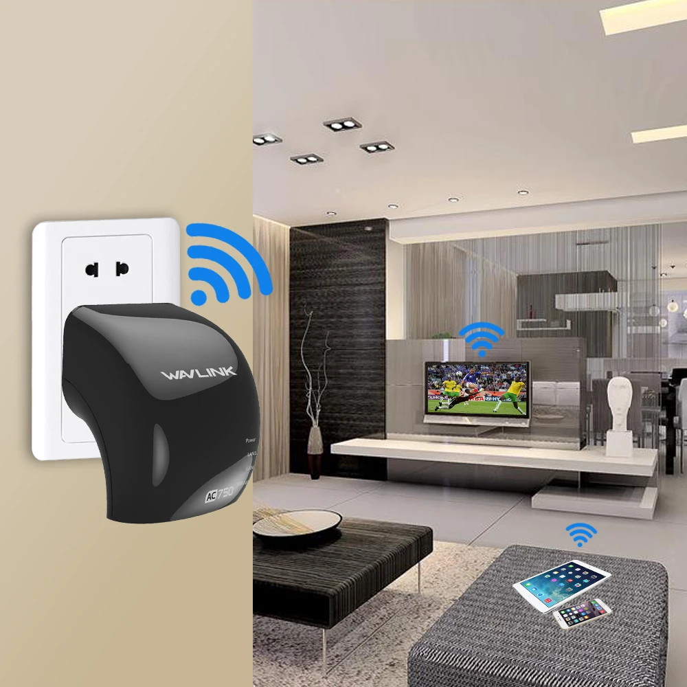 Wavlink AC750 Smart Wi-Fi ретранслятор/точка доступа усилитель сигнала двухдиапазонный
