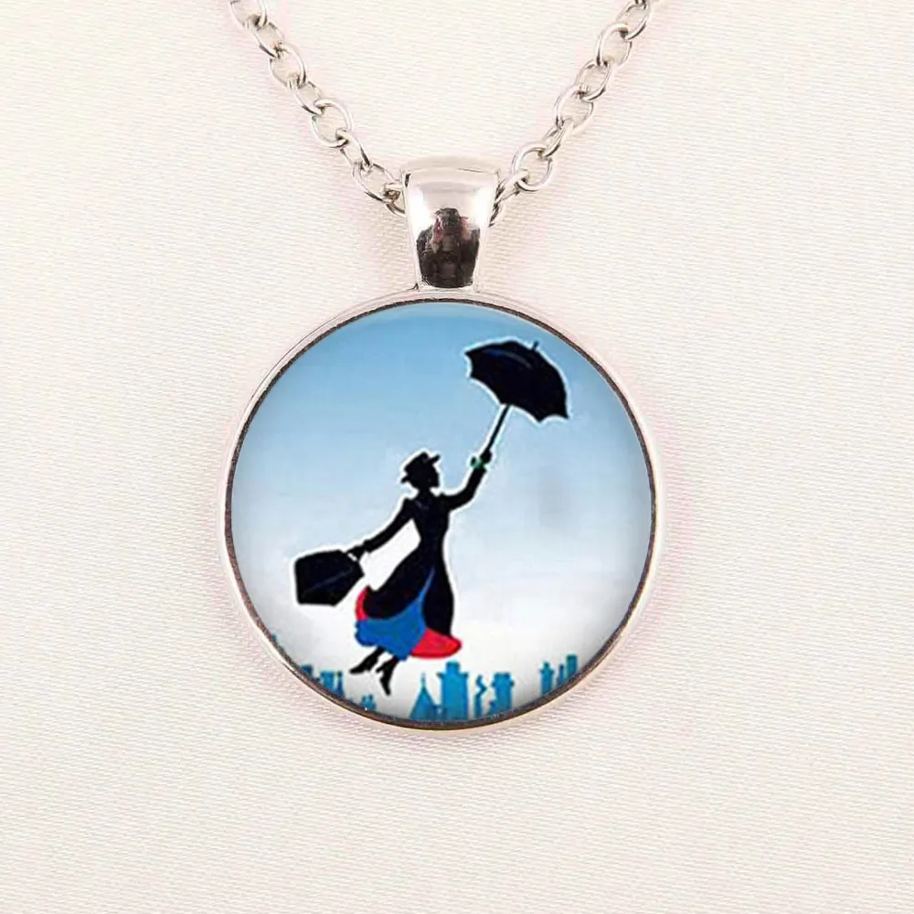 Оптовая продажа Мэри Поппинс ожерелье колье с кулоном из стеклянного ювелирные