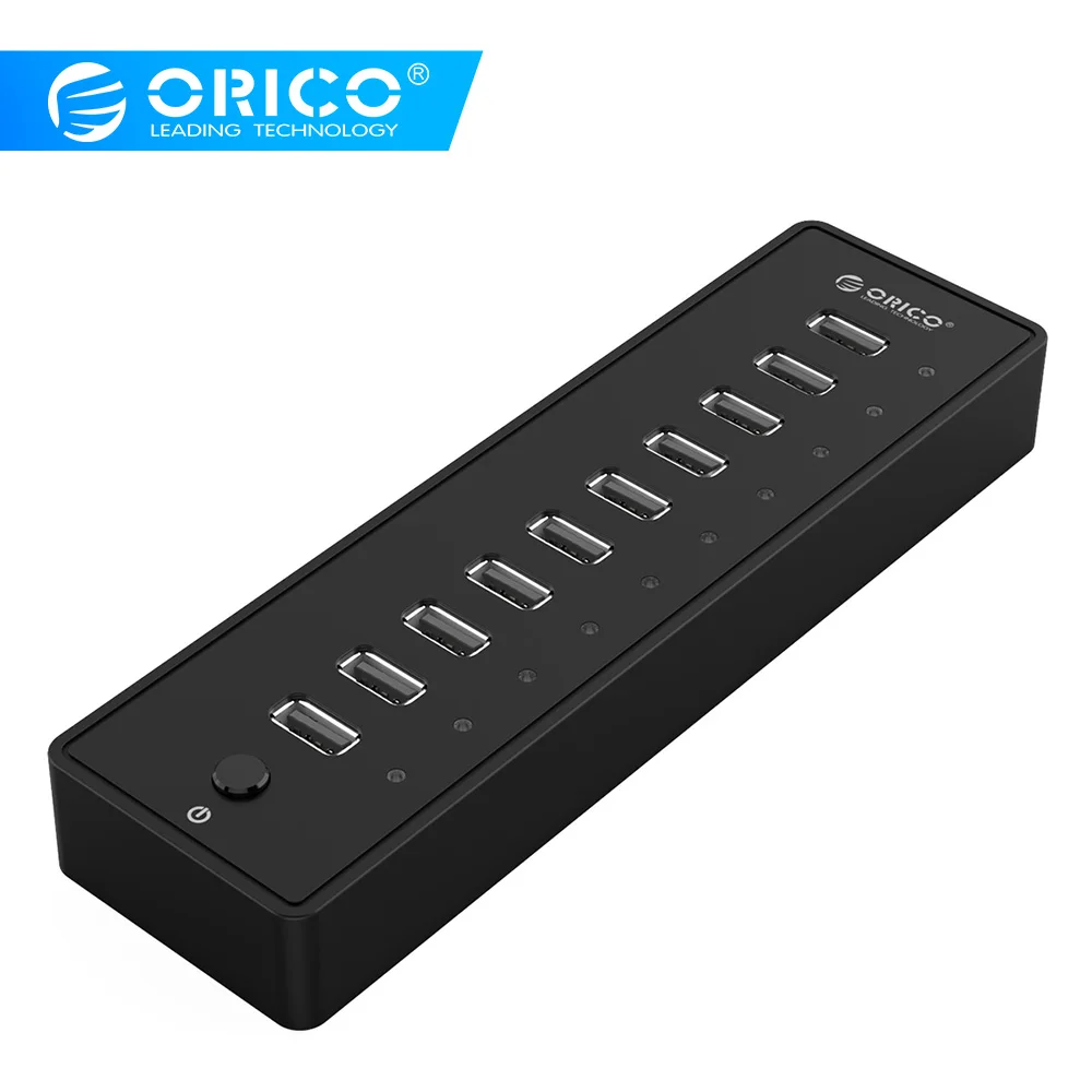 ORICO P10 U2 10 портов USB 2 0 концентратор EU/UK/US/AU разъем практичный ABS для