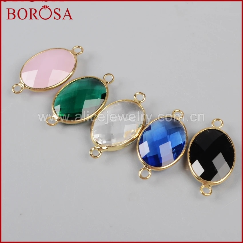 Borosa Druzy ювелирные изделия 20 шт. Multi-камень граненый овальные золото Краевой разъем