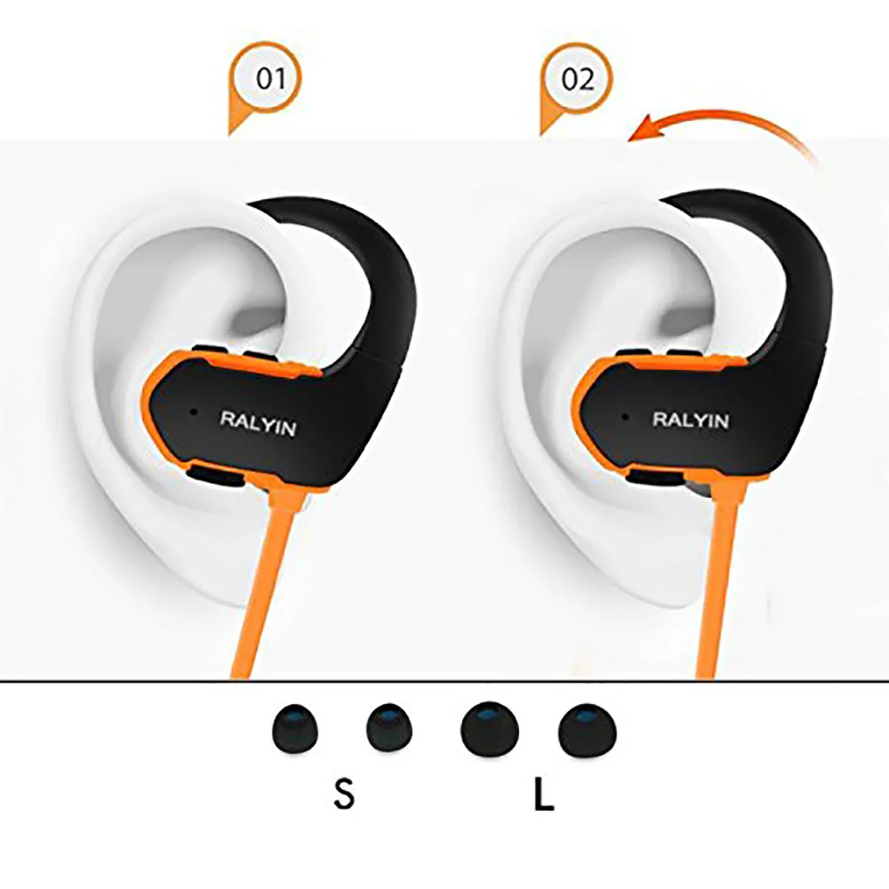 Водонепроницаемые bluetooth наушники Ralyin 8 ГБ memeory Беспроводные спортивные часов