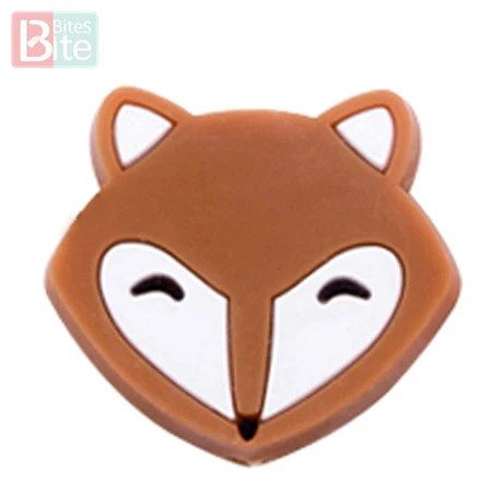 Fox Brown Bite 5 шт. кролик силиконовые бусины пищевого качества силиконовые бусины-прорезыватели Детские Жевательные BPA бесплатно Товары для малышей Мини Кролик Детский Прорезыватель - Цвет: Fox Brown