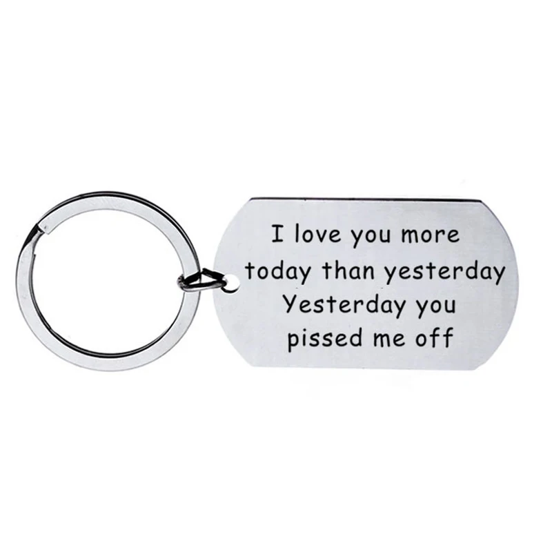 Брелок с надписью Love You More Today Than из нержавеющей стали|Брелоки| |