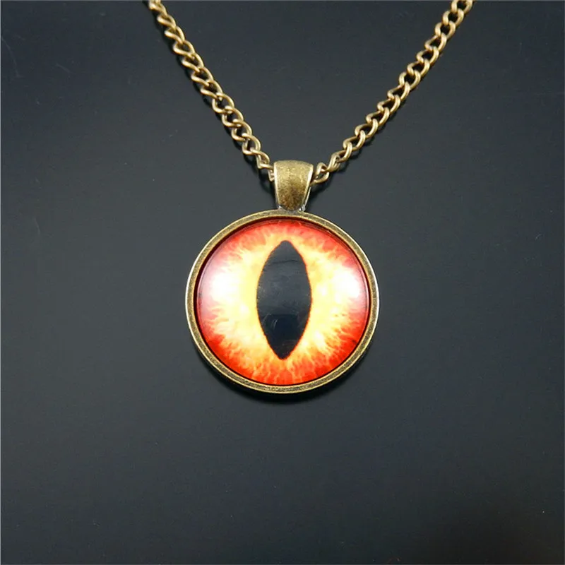 Jewelry Necklace Long Chain Latest Private Design Dragon Eyes Pendant 25mm Gem Bezel Covered Lady Handmade Natural | Украшения и