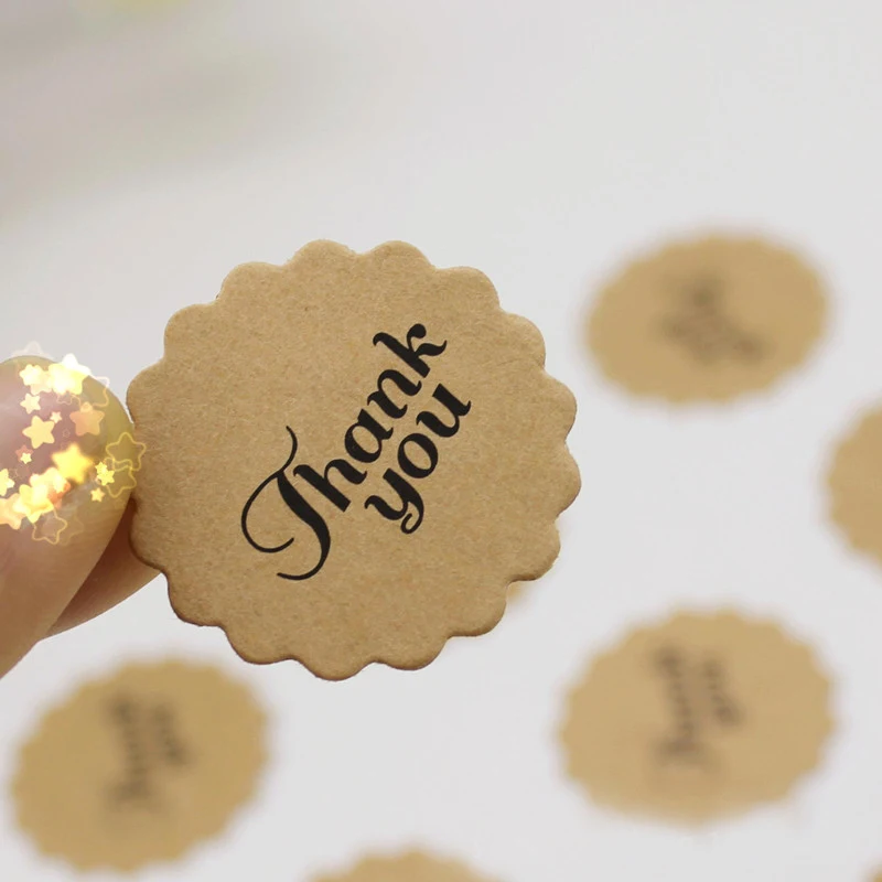 

500 шт., маленькие ярлыки из крафт-бумаги для украшения подарочной коробки