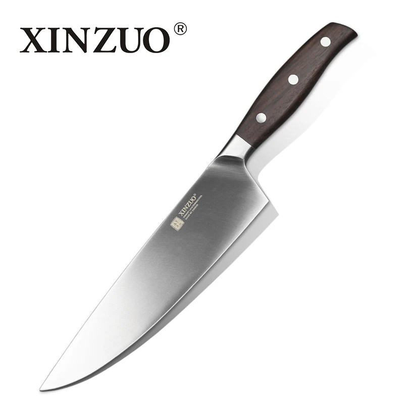 XINZUO 8 ''профессиональный нож шеф-повара, немецкий стальной кухонный нож, нож для овощей/дыни, ножи из палисандра с ручкой, нож для мясника