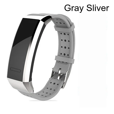 Gray Sliver Mijobs ремень с пряжкой ремешок для huawei Honor Band 2 Pro B19 B29 ремни металлическая рамка силиконовый браслет для Honor Band 2 - Цвет: Gray Sliver