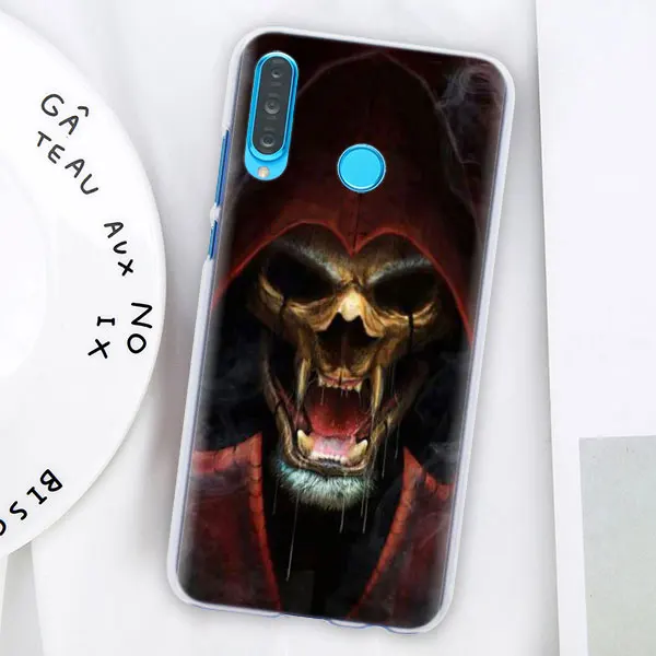 Мрачный смерть с косой Скелет Роскошный чехол для телефона для huawei P30 P30 Pro P9 P10 P20 Lite P Smart плюс вид 20 Жесткий задний Чехол бант - Цвет: 10