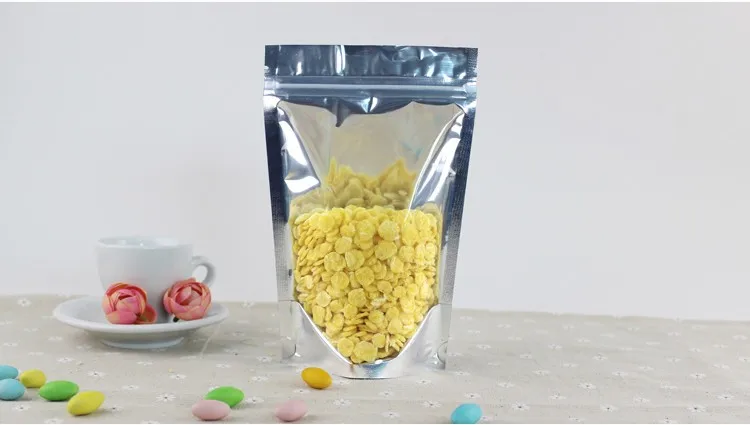 9*15+3cm Small Half Clear Aluminum Foil Ziplock Bag Stand Up Food Packaging Bags Self Seal Snack/Dried Fruit/Nuts Storage | Дом и сад