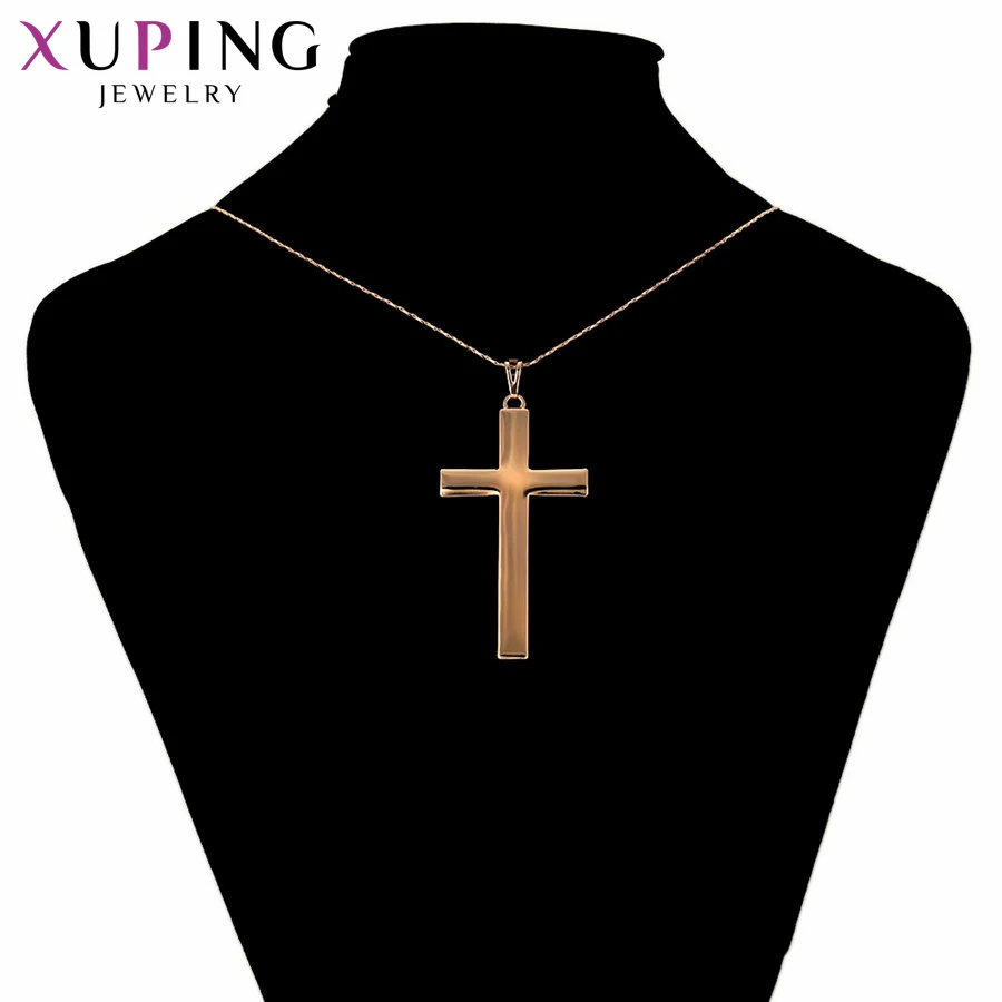 Xuping роскошный Jesus Seris Ожерелье Подвеска-крестик религиозная серия розовое золото цвет модные украшения для женщин S111, 6-33438