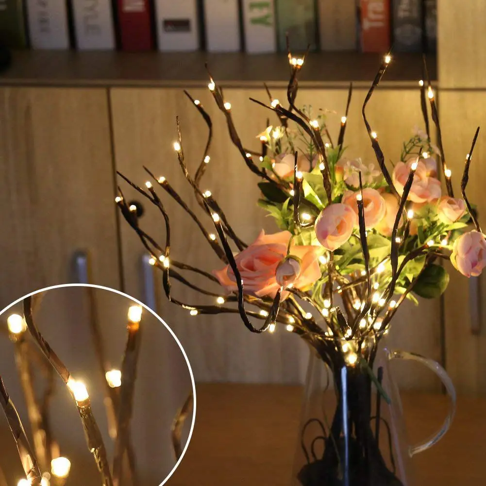 Hot 2 Pack Led Lighted Twig Branches Battery Powered 30 Inches 20 LED Lights Branch for Christmas Home Decoration Retail | Лампы и