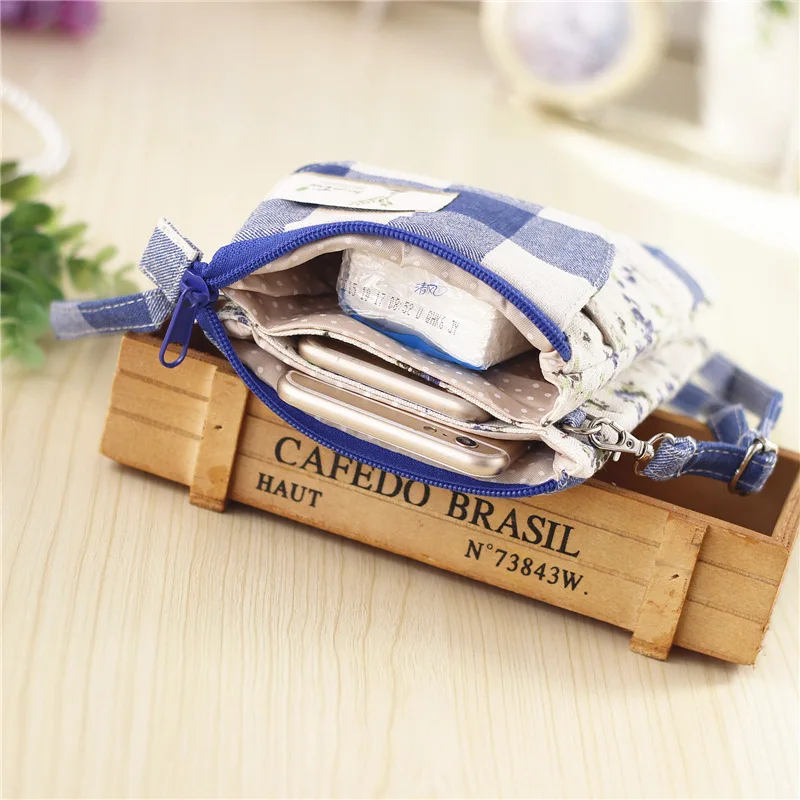 Женский хлопковый кошелек в клетку с цветочным узором органайзер женская