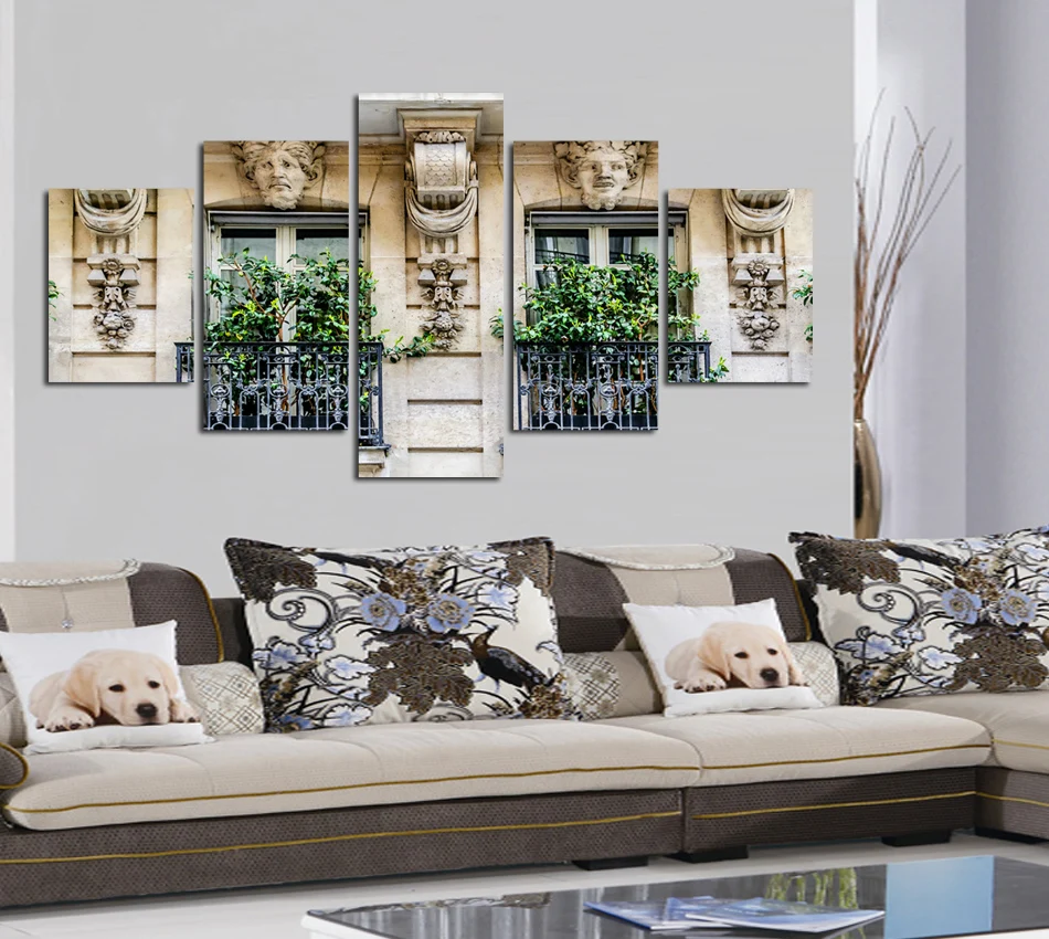 Grecian Roman architecture relief sculpture art picture 5pcs unframed canvas painting wall building scenic print FA237 | Дом и сад