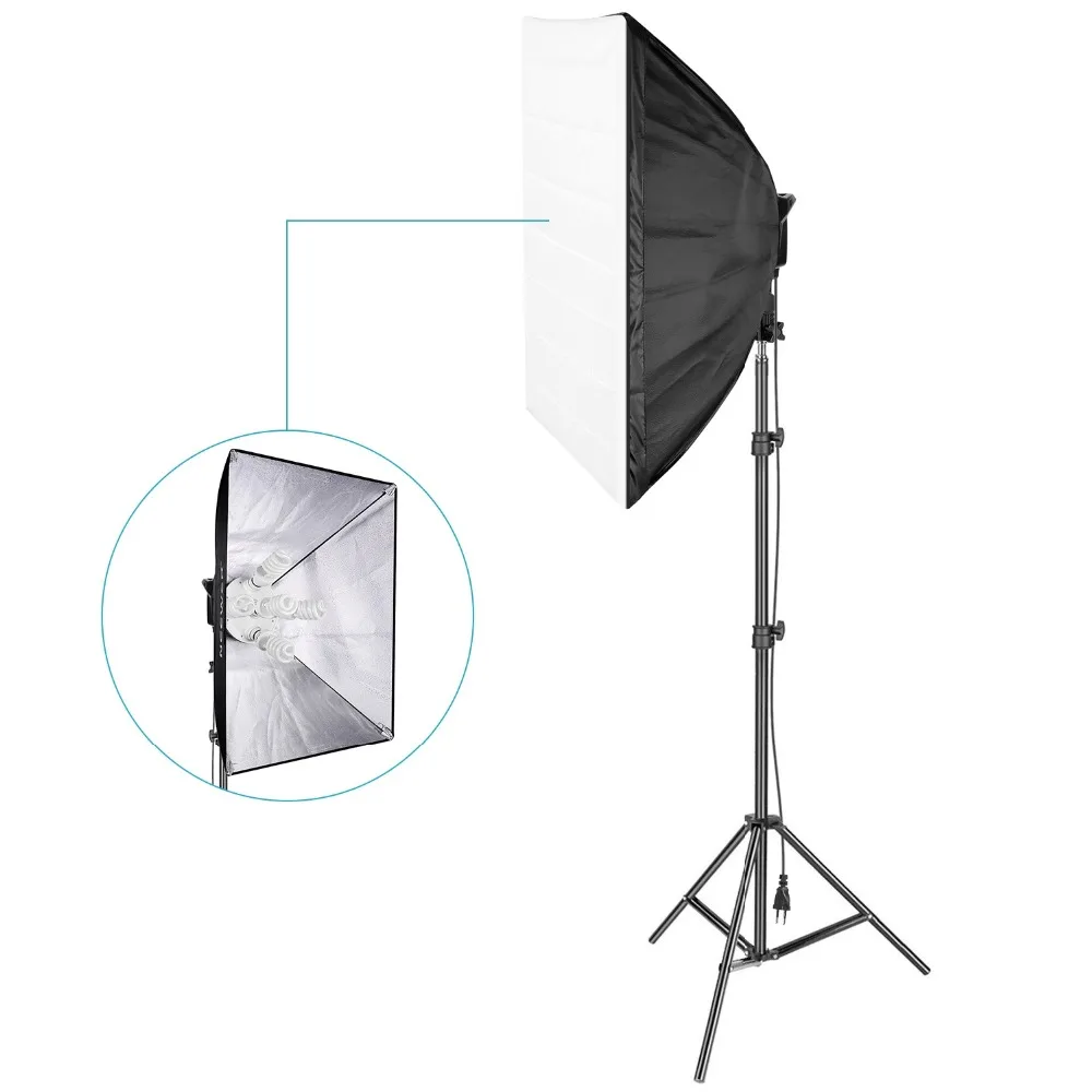 Neewer 1000W Фотостудия Освещение софтбокс комплект :( 1) 20x27 5 дюймов (1) держатель