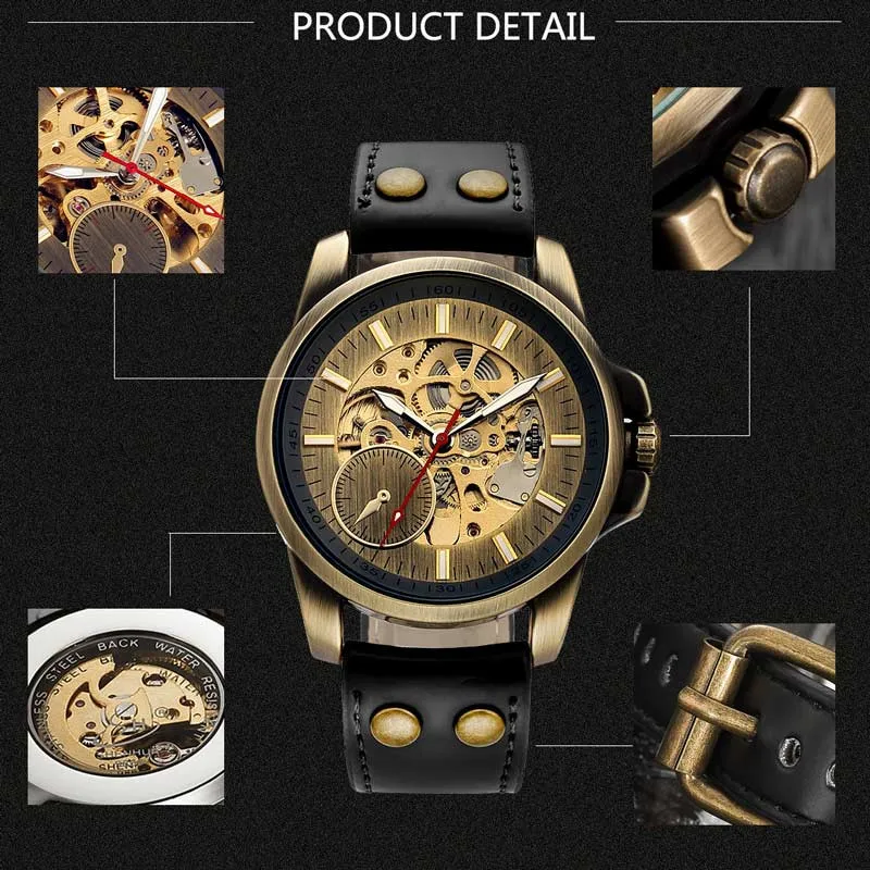 Часы наручные мужские механические в стиле ретро брендовые Роскошные спортивные