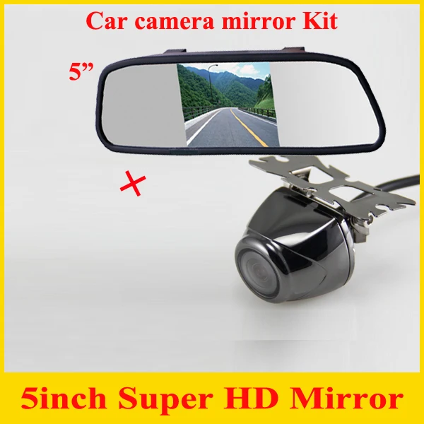 

Factory price2 in 1 Car parking system HD CCD night vision car backup reversing car rear view camera + 5" HD Car Mirror Monitor
