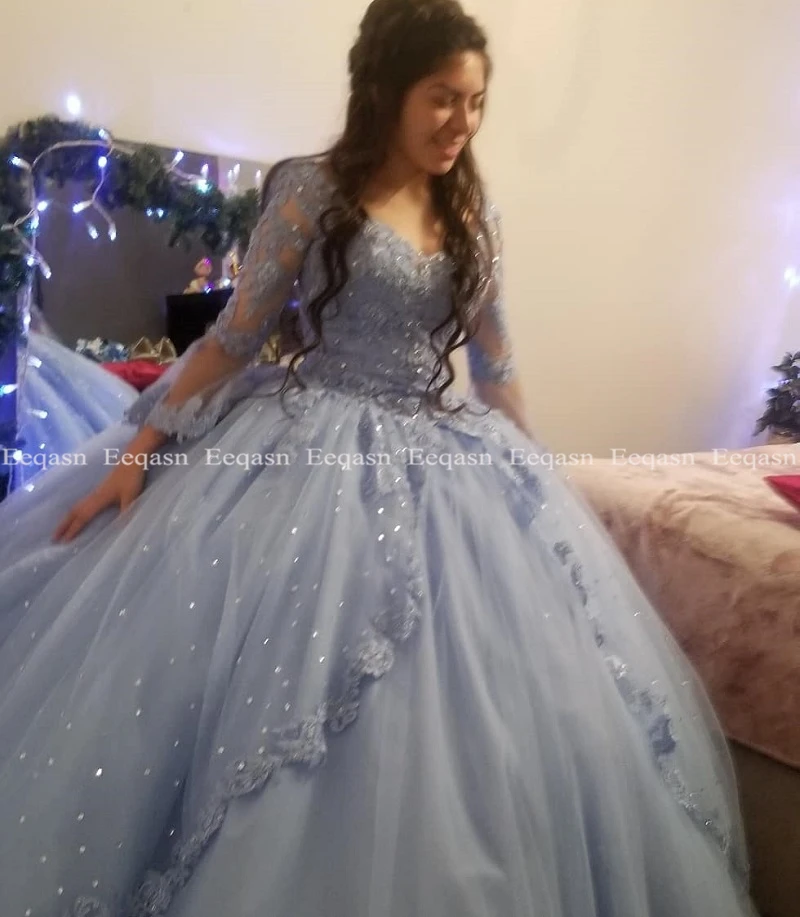 Charming Quinceanera Dresses Ball Gown Long Sleeve Lace Tulle Prom Debutante Sixteen 15 Sweet 16 Dress vestidos de 15 anos images - 6