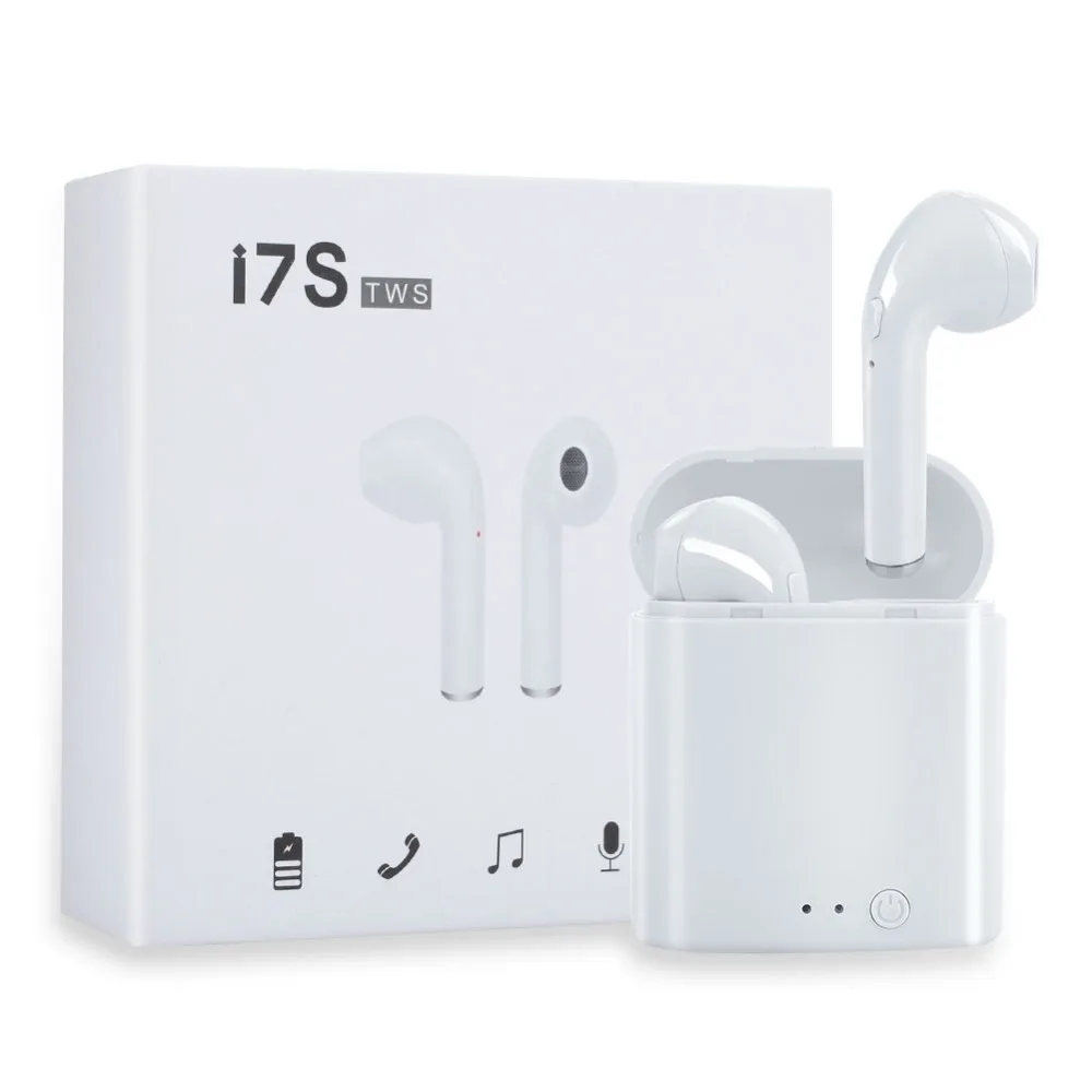 I7s TWS беспроводные Bluetooth наушники стерео вкладыши с зарядным устройством микрофон