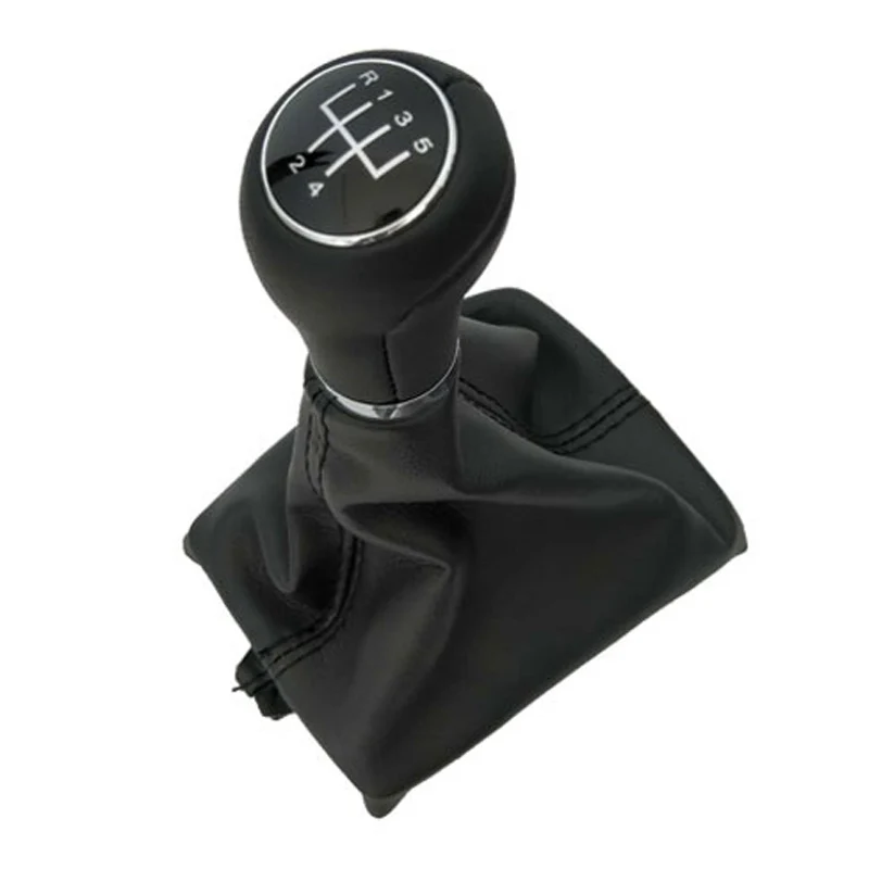 5 6 Speed Car Shift Gear Knob With Leather Gear Shift Collars Boot For Audi A6 A4 S4 B8 8K A5 8T 8F Q5 8R 2007-2015 C6 2004-2012