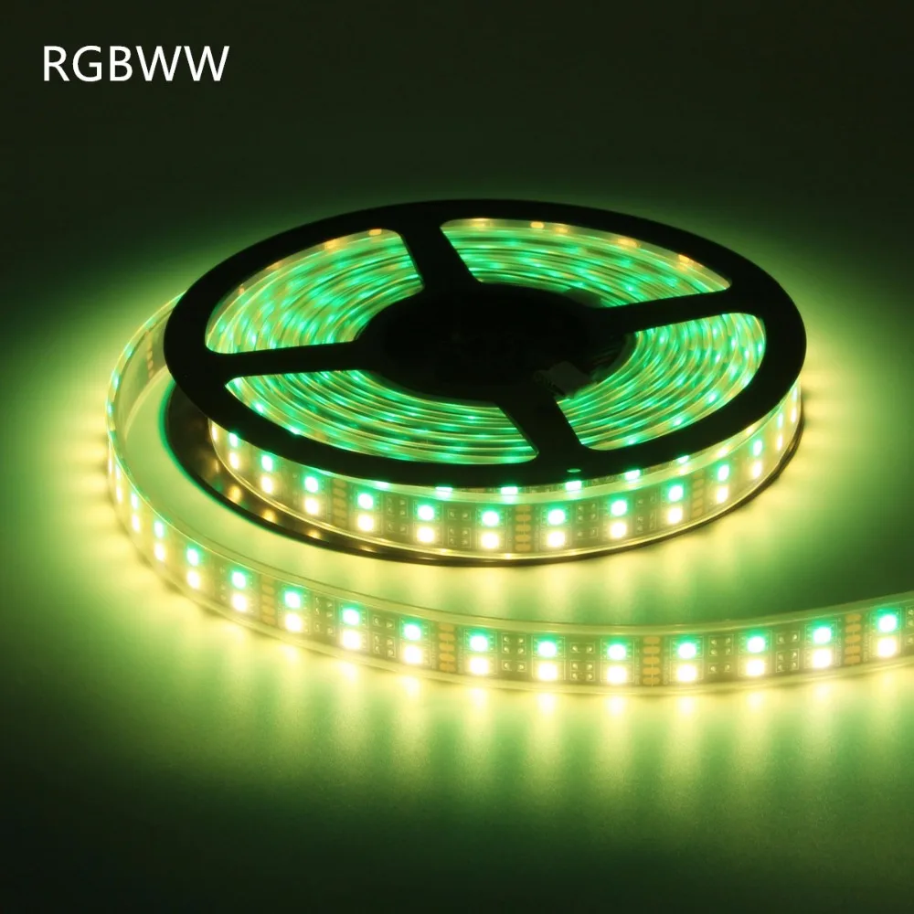 RGB Светодиодная лента Водонепроницаемая 5050 120 светодиодный s/m двухрядный Черный PCB DC 12 В 24 В RGBW RGBWW светодиодный светильник Гибкая неоновая лента Luz