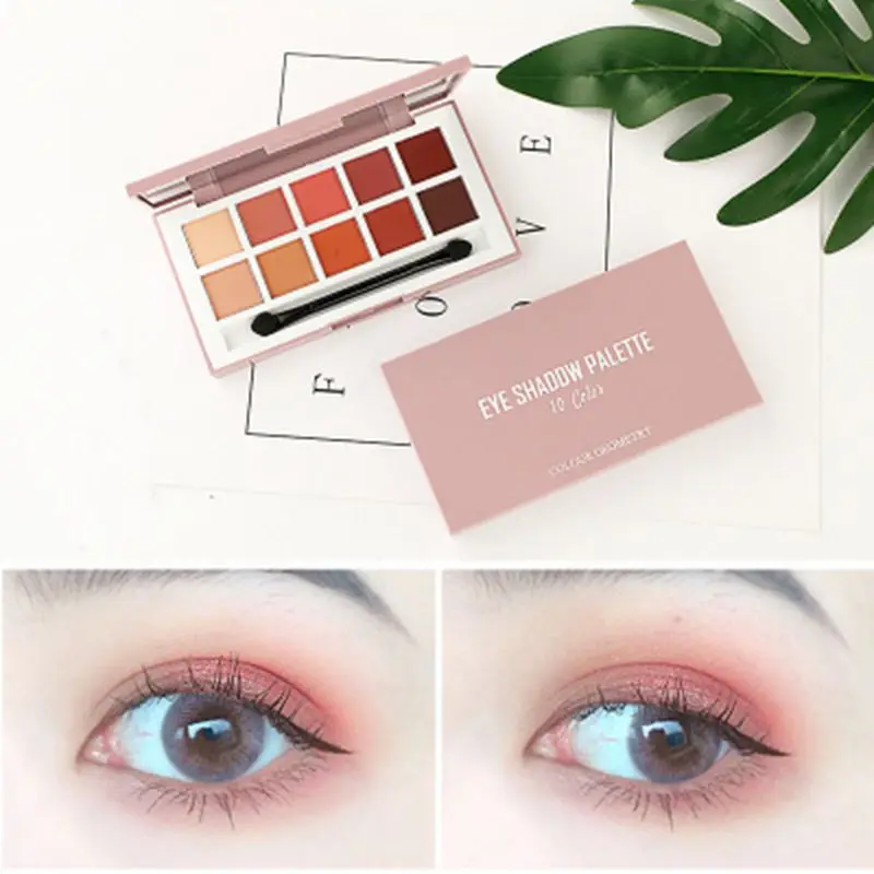 Manooby 10 цветов Палитра теней для век натуральные матовые тени Пудра бренд