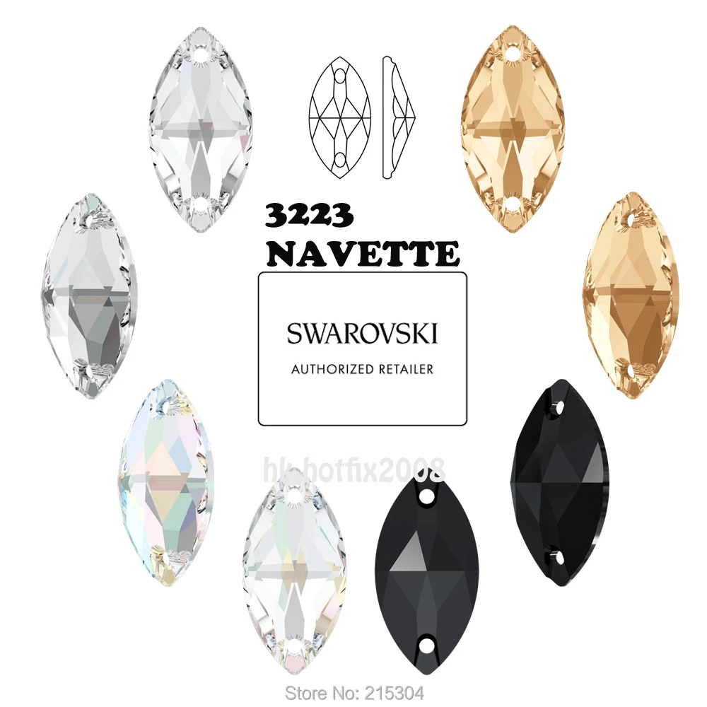 Новинка 2019 20 (выбрать вы хотите) Swarovski Element 3223 Navette ( 2 отверстия) пришивные