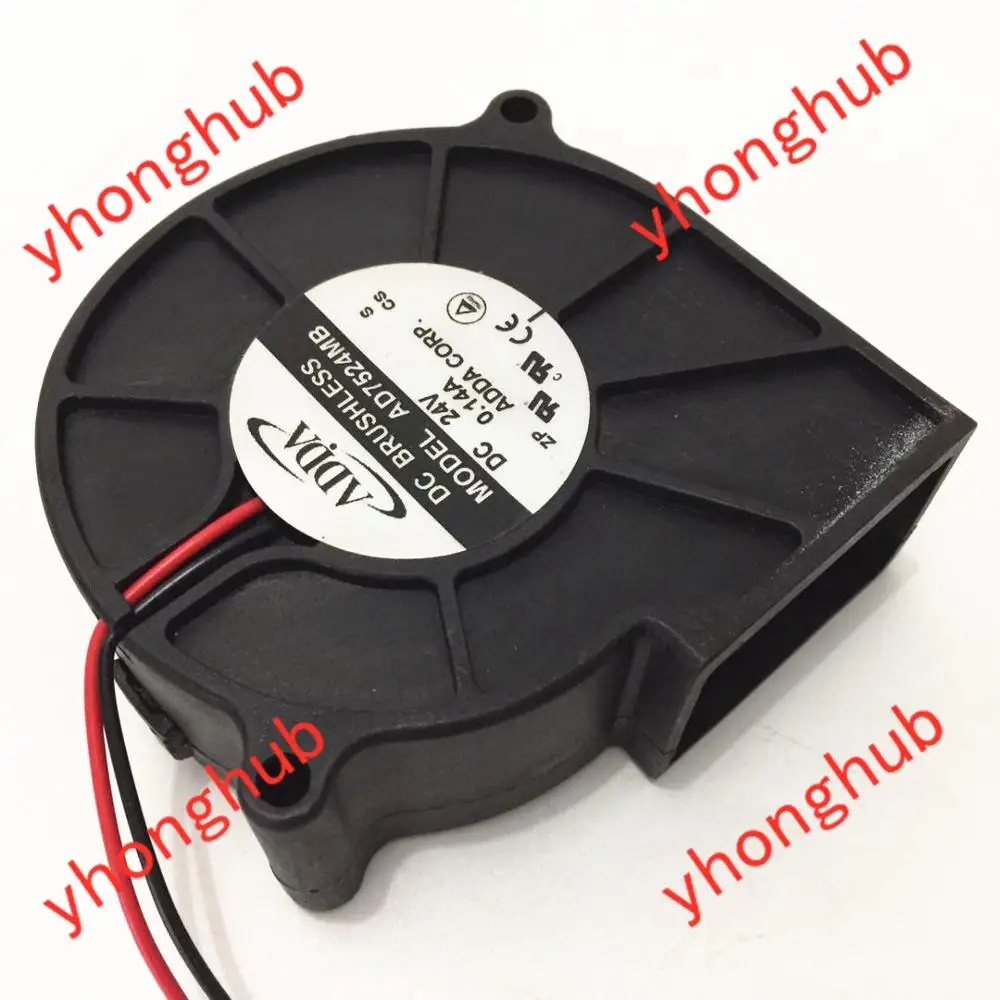 Охлаждающий вентилятор для сервера ADDA AD7524MB DC 24V 0.14A 2 Wire 75x75x30mm|blower fan|server fan24v 80mm fan |