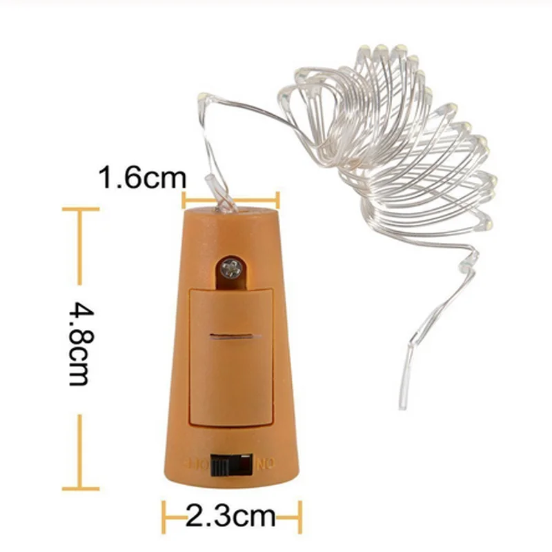 2 м 20led батарея силовая бутылка свет СИД в форме пробки шнура для бистро бутылки