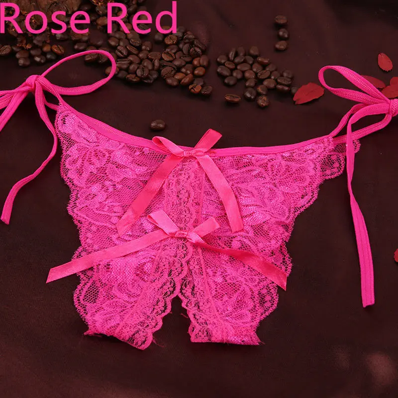 Rose Red Новое сексуальное женское нижнее белье, эротическое белье, сексуальные регулируемые трусики, кружевные прозрачные трусики, женские сексуальные трусы, 5 цветов - Цвет: Rose Red