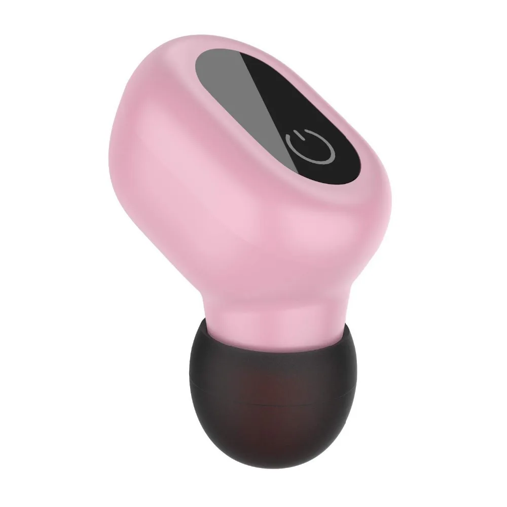 Mini Bluetooth Earbud, Single Smallest Wireless Earbud Headset Earphone Car Headset with Clear Microphone-Pink