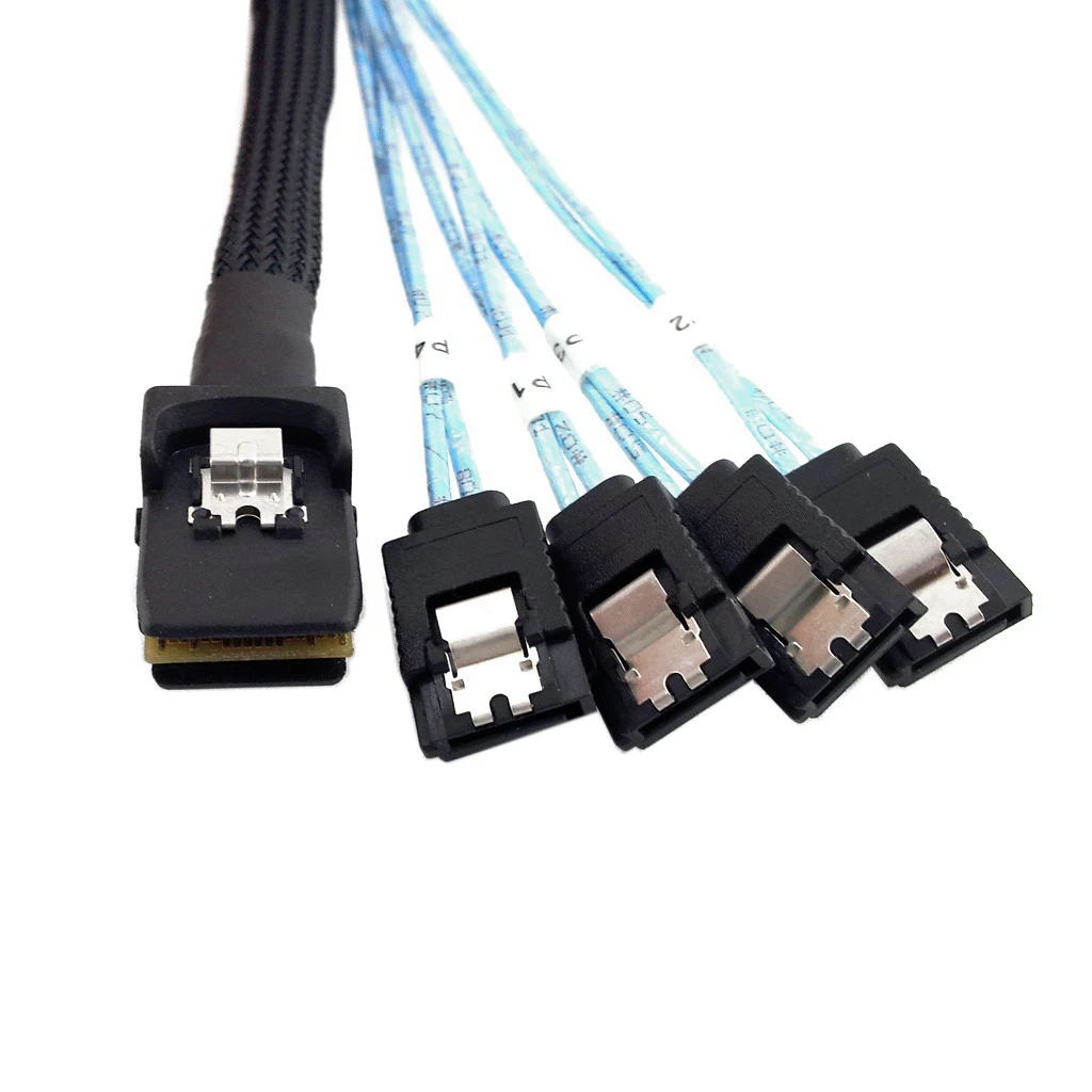 

CY CYDZ Mini SAS 4i SFF 8087 36P to 4 SATA 7p Internal Hard Disk Drive Cable 10Gbps 1m