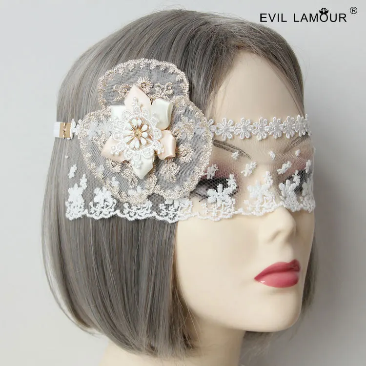 

Princess sweet lolita mask COS white lace bride white bud silk covered face Fog veil covered mask face cover MJ - 15 appeal