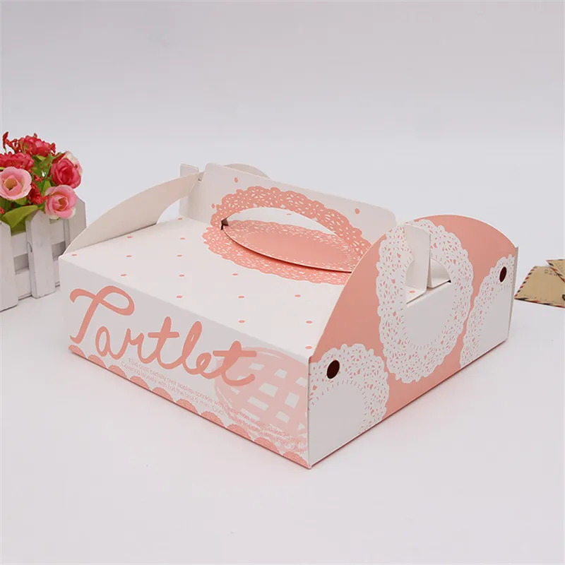 Милая упаковка для выпечки пищевая бумага розовое кружево 8 дюймов портативная