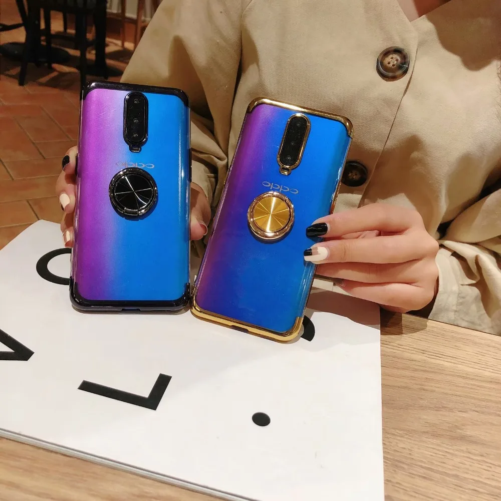 for OPPO R15 R15S R17 Pro R15X A83 A1 A79 A5 A3S F9 A7X A7 Find X R11S Magnetic Holder Case Cover Soft Plating Cellphone |