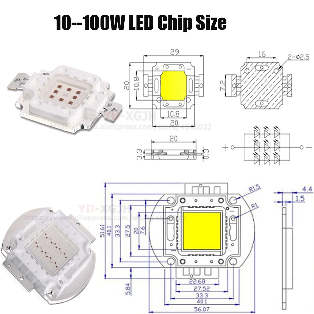 Высокая мощность LED Grow Light для 30 Вт красный и синий 440нм + 660нм суккулентная лампа