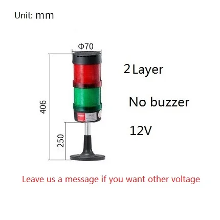 2layer 12V no buzzer Безопасность стек настенный светильник Промышленный 5-слойный чехол стек светильник светодиодный сигнальный Маяк предупреждение светильник диск база Предупреждение светильник башня 12V 24V 110V 220V - Цвет: 2layer 12V no buzzer